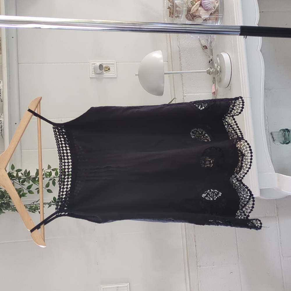 Black Lace Trim Cami Top